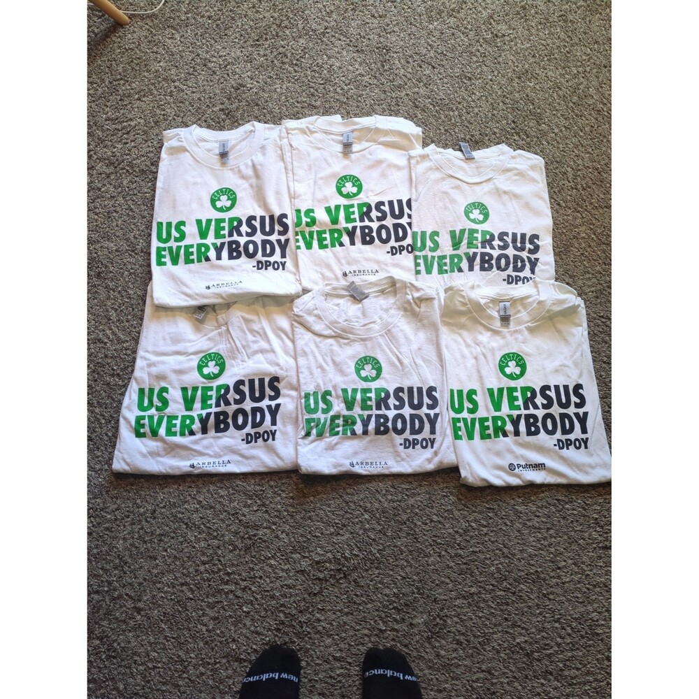 Lot of 6 Celtics Playoff T Shirts DPOY NBA Marcus Smart Us vs Everybody.
